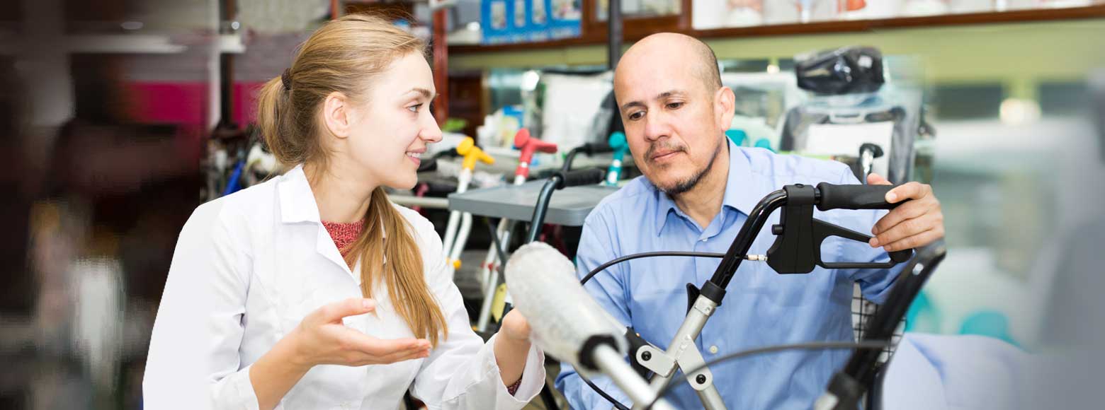 How can I find a Medicareassigned store to purchase an upright walker